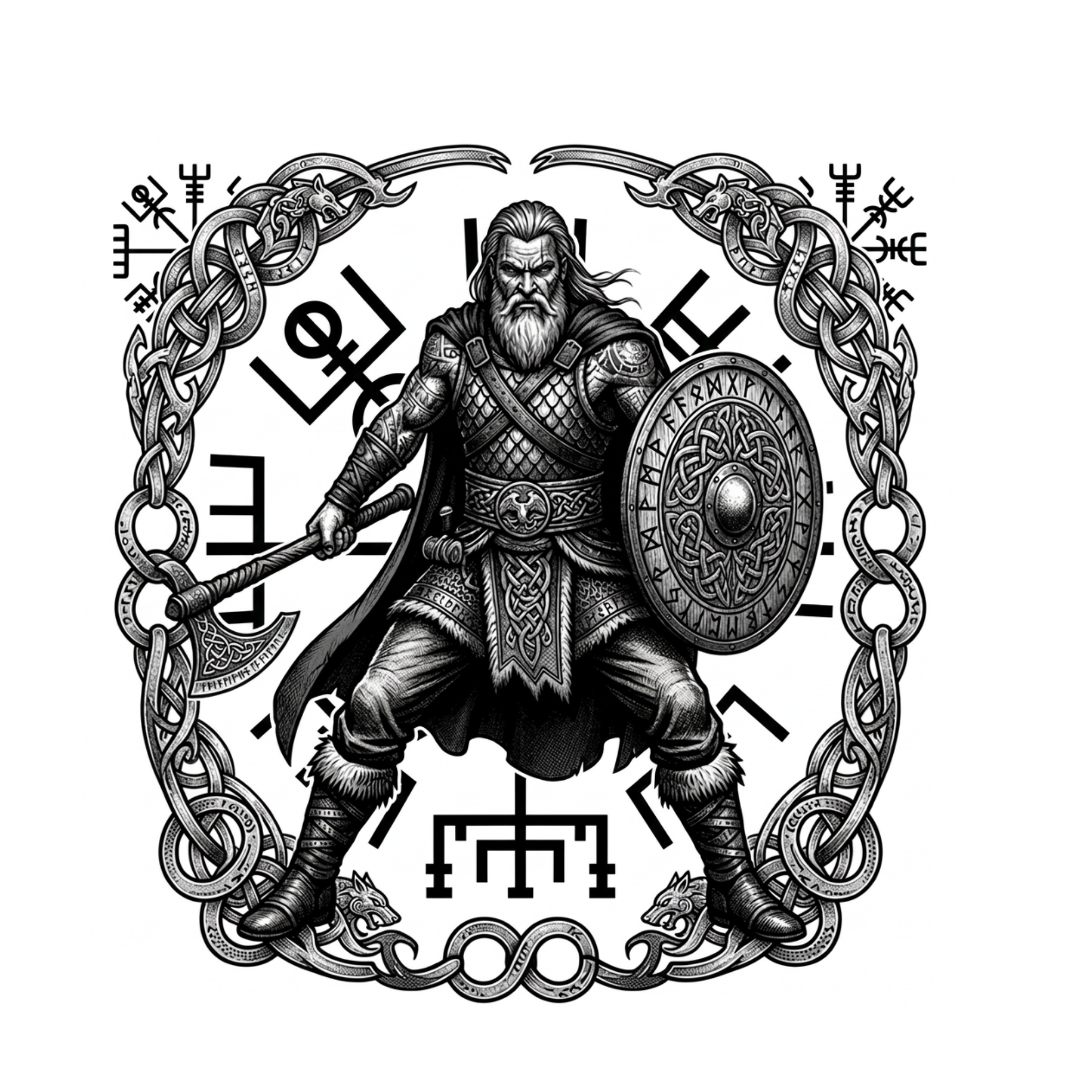 Viking Warrior Tattoo Design