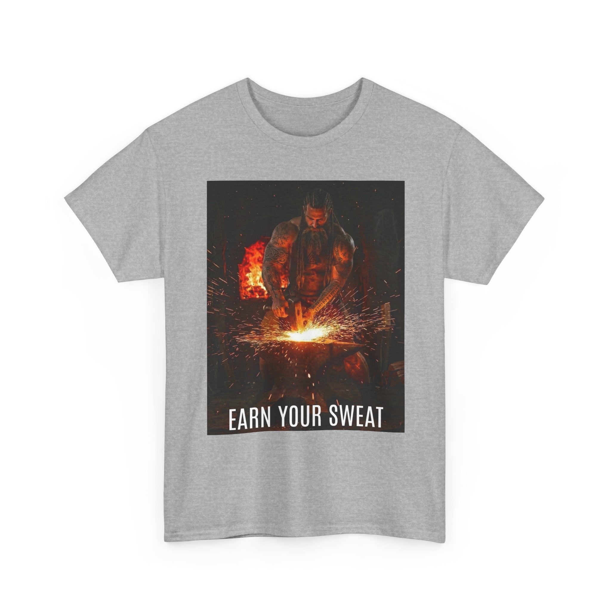 Viking Forge Tee — 'Earn Your Sweat' Norse Mythology Graphic T‑Shirt
