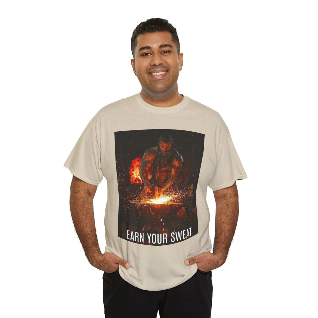 Viking Forge Tee — 'Earn Your Sweat' Norse Mythology Graphic T‑Shirt