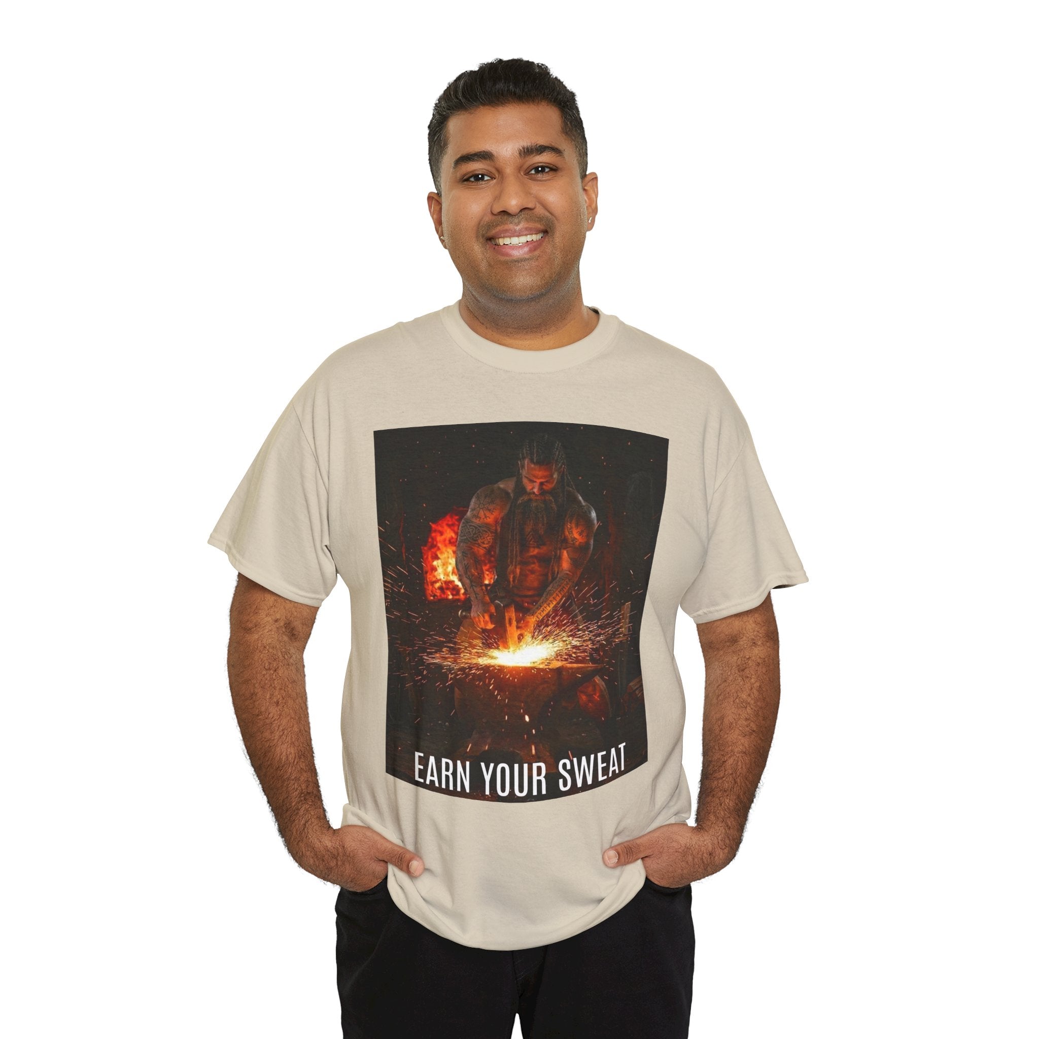 Viking Forge Tee — 'Earn Your Sweat' Norse Mythology Graphic T‑Shirt