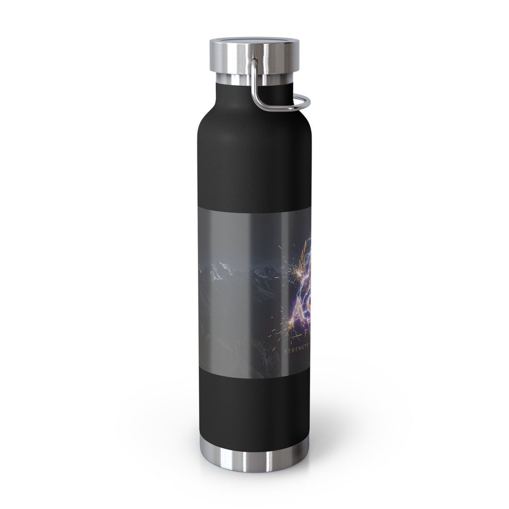 22oz Insulated Water Bottle — 'Aaseir' Lightning Logo Stainless Vacuum Flask