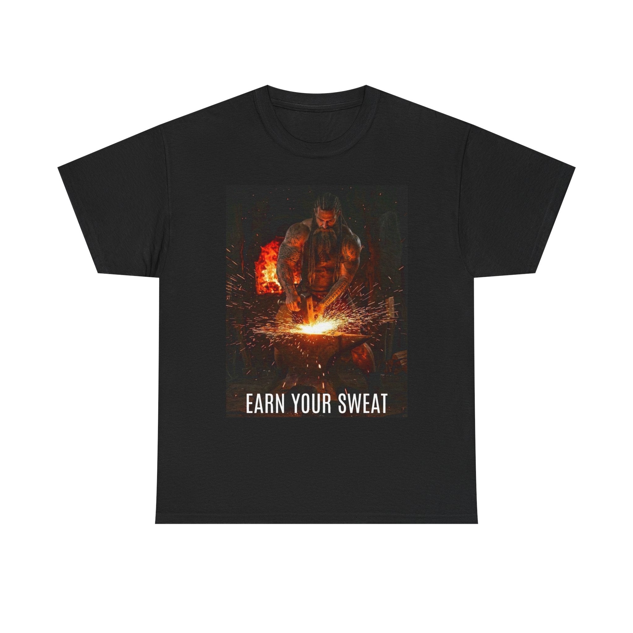 Viking Forge Tee — 'Earn Your Sweat' Norse Mythology Graphic T‑Shirt