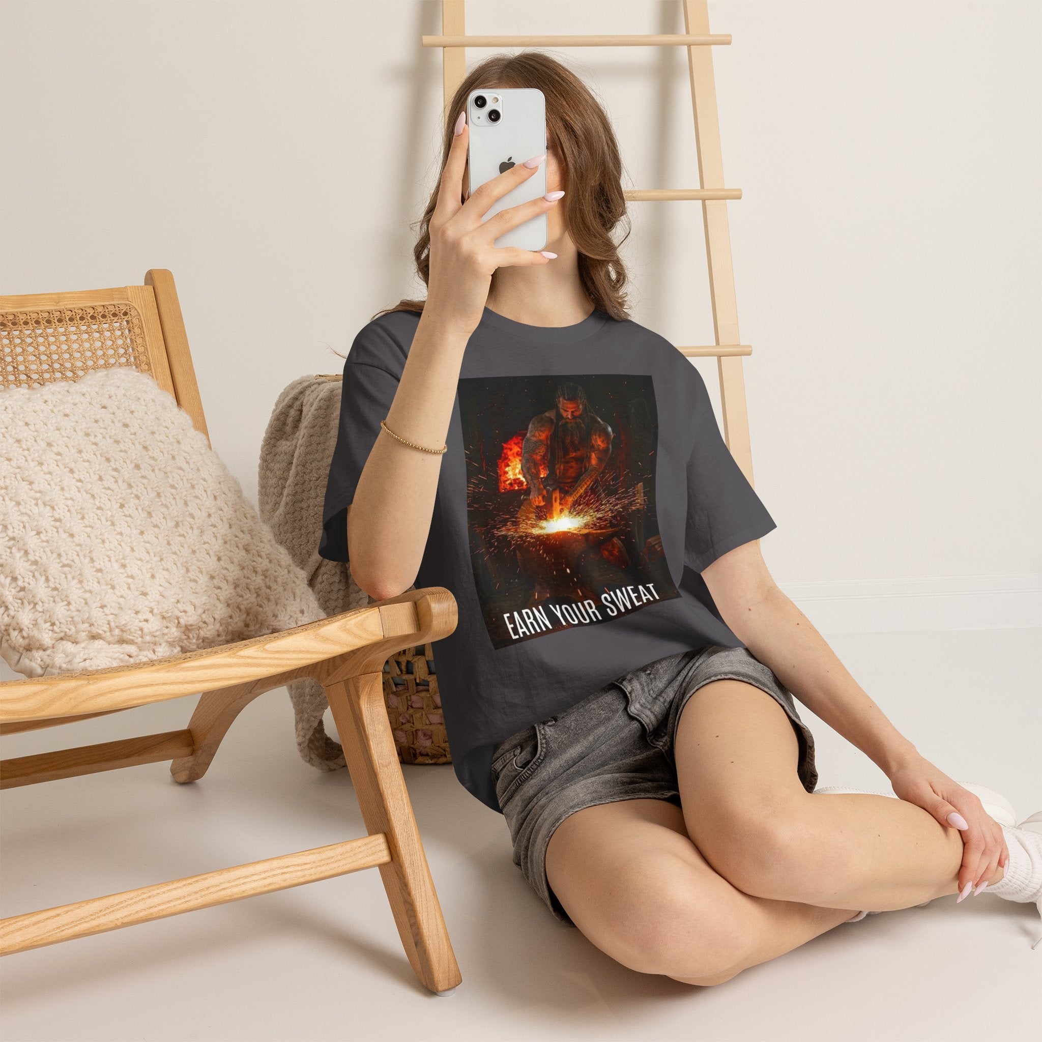 Viking Forge Tee — 'Earn Your Sweat' Norse Mythology Graphic T‑Shirt