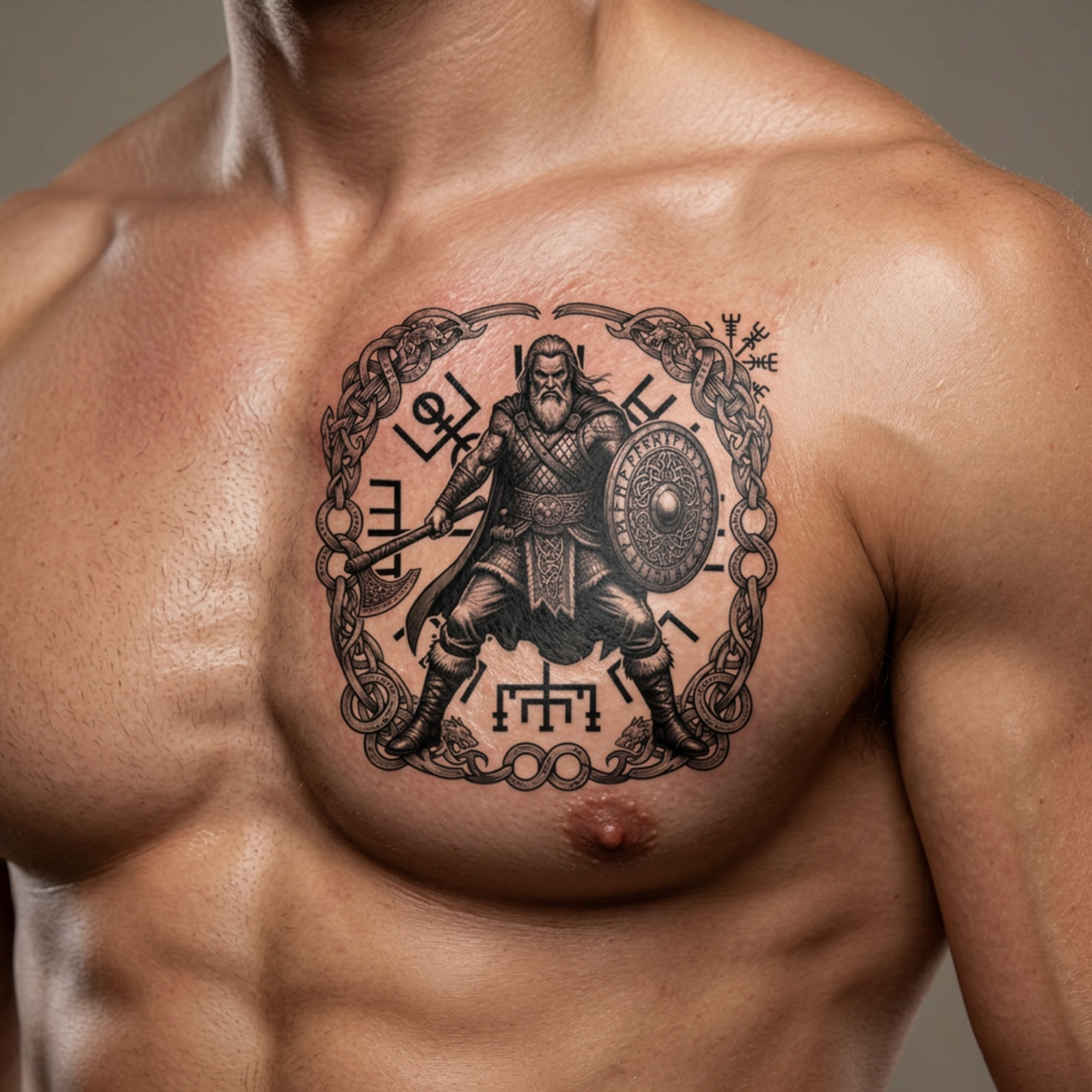 Viking Warrior Tattoo Design