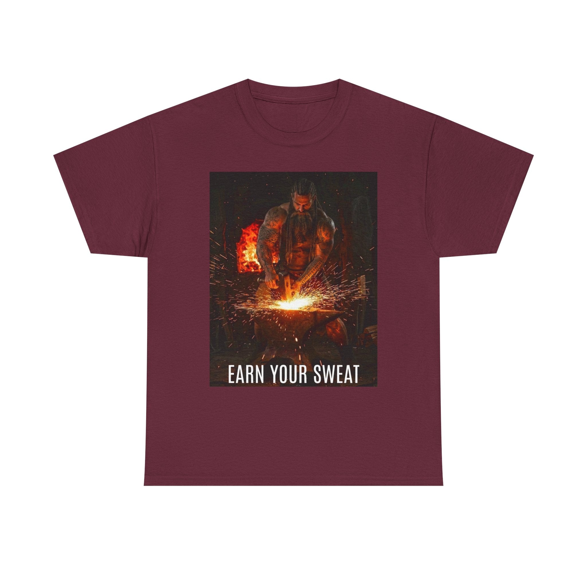 Viking Forge Tee — 'Earn Your Sweat' Norse Mythology Graphic T‑Shirt