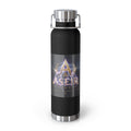 22oz Insulated Water Bottle — 'Aaseir' Lightning Logo Stainless Vacuum Flask