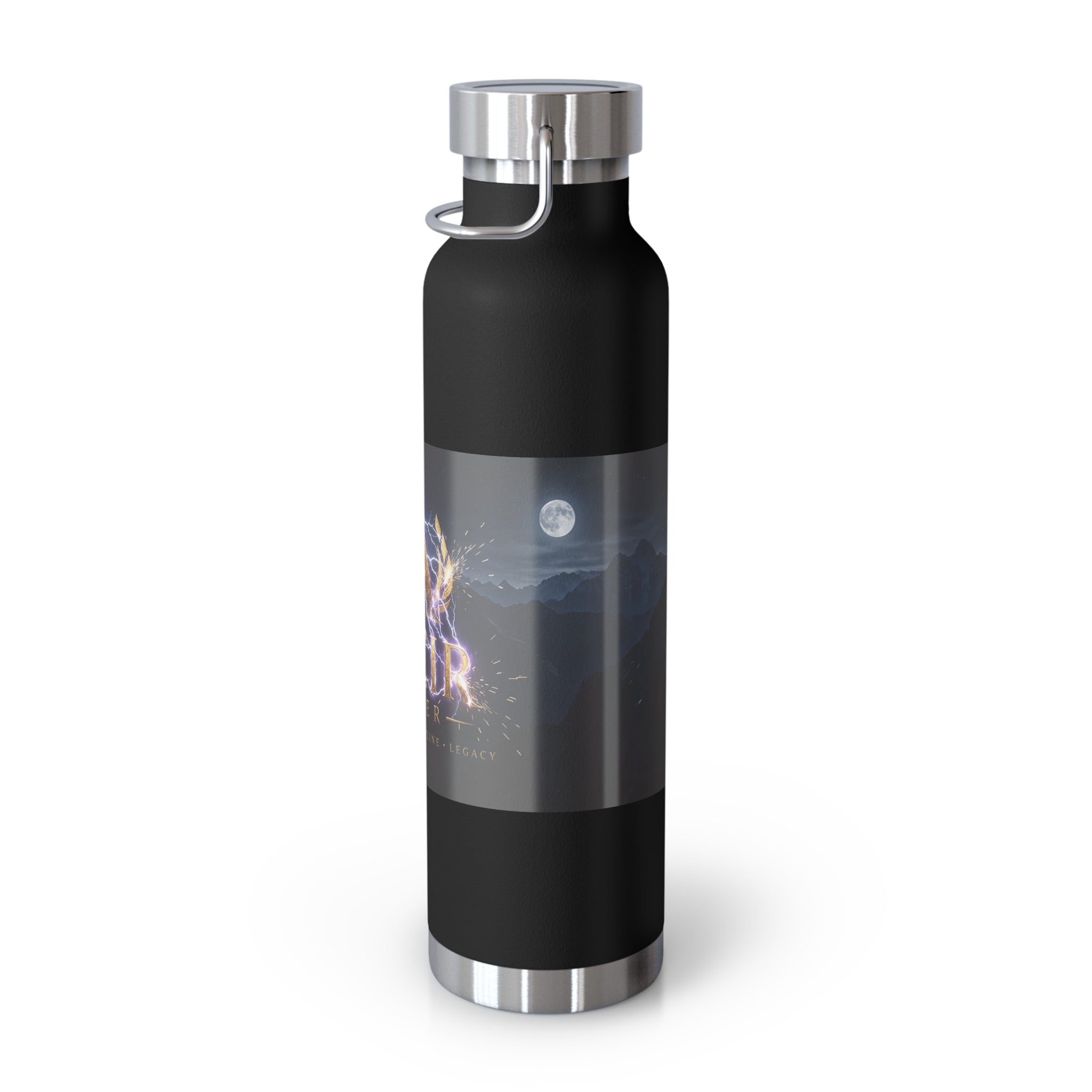 22oz Insulated Water Bottle — 'Aaseir' Lightning Logo Stainless Vacuum Flask
