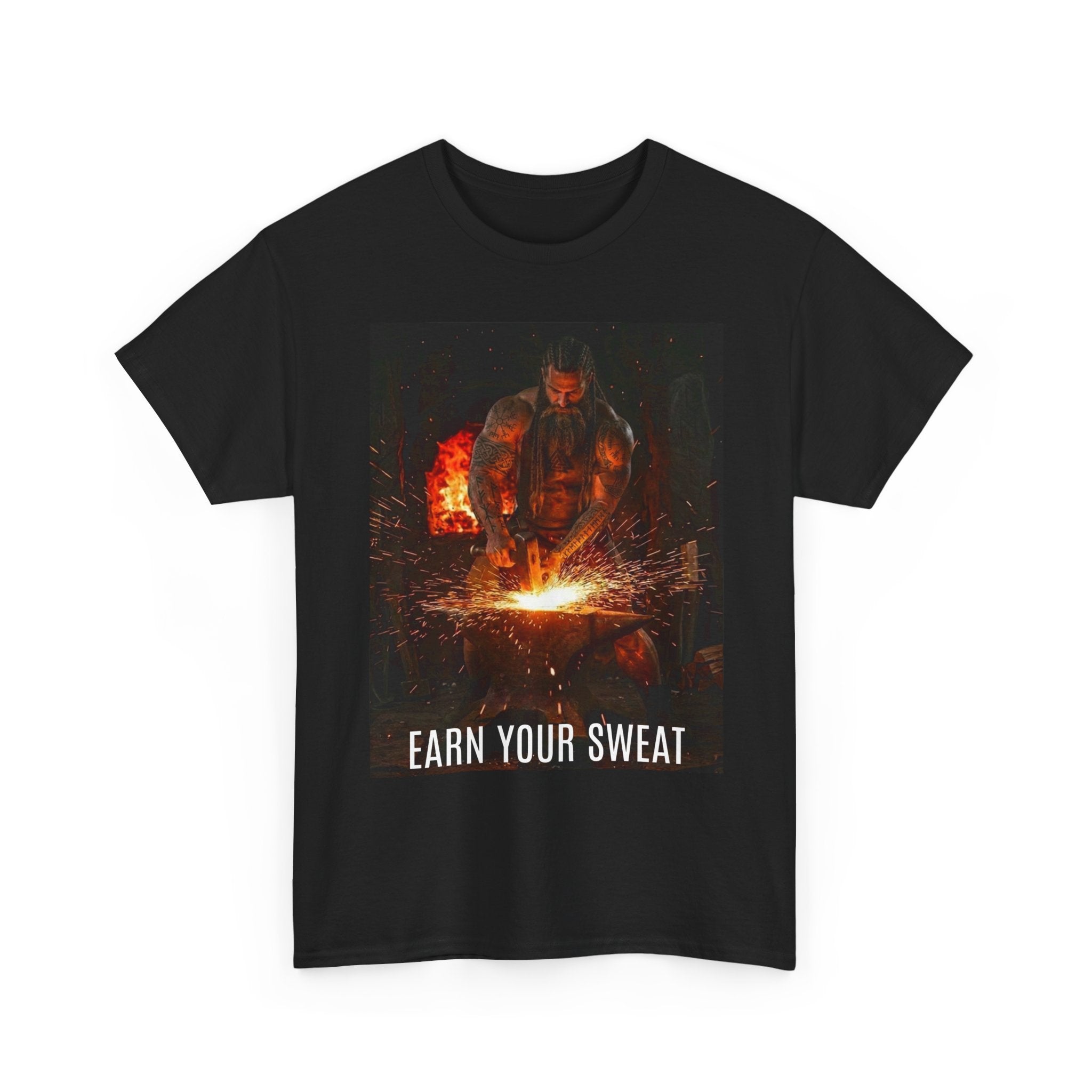 Viking Forge Tee — 'Earn Your Sweat' Norse Mythology Graphic T‑Shirt