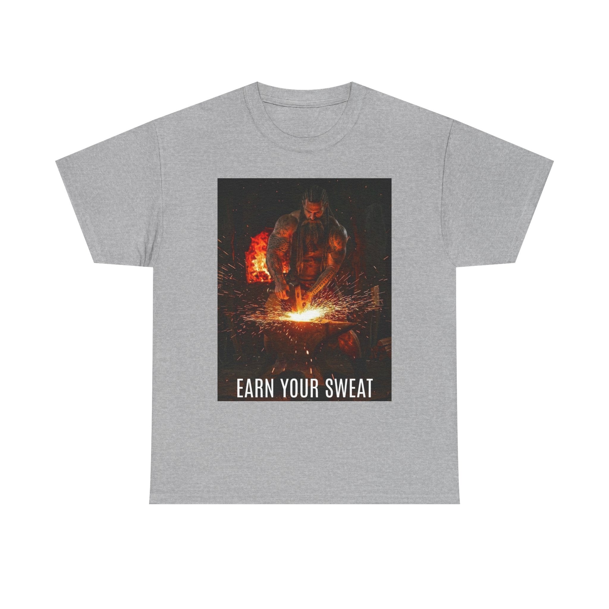 Viking Forge Tee — 'Earn Your Sweat' Norse Mythology Graphic T‑Shirt