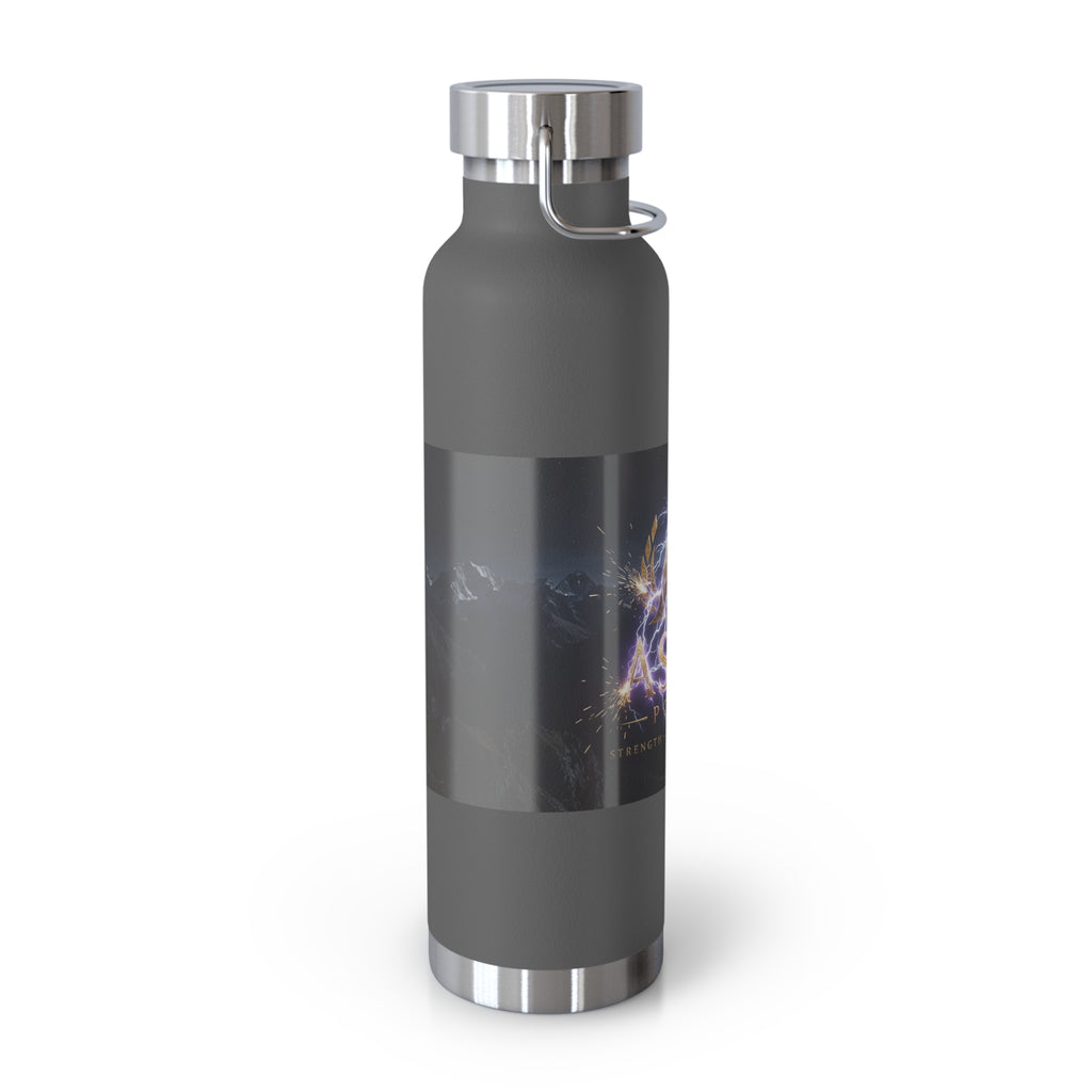 22oz Insulated Water Bottle — 'Aaseir' Lightning Logo Stainless Vacuum Flask