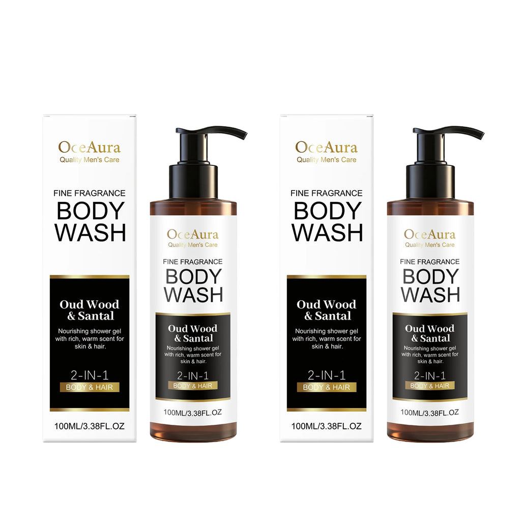 OceAura Sandalwood Body Wash – Long-Lasting Fragrance & Odor Control Shower Gel