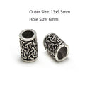 Skull Warrior Helmet Viking Rune Hair Braid Dreadlock Beard Beads Paracord Rope Knife Beads Pendant for Bracelet Keychain DIY