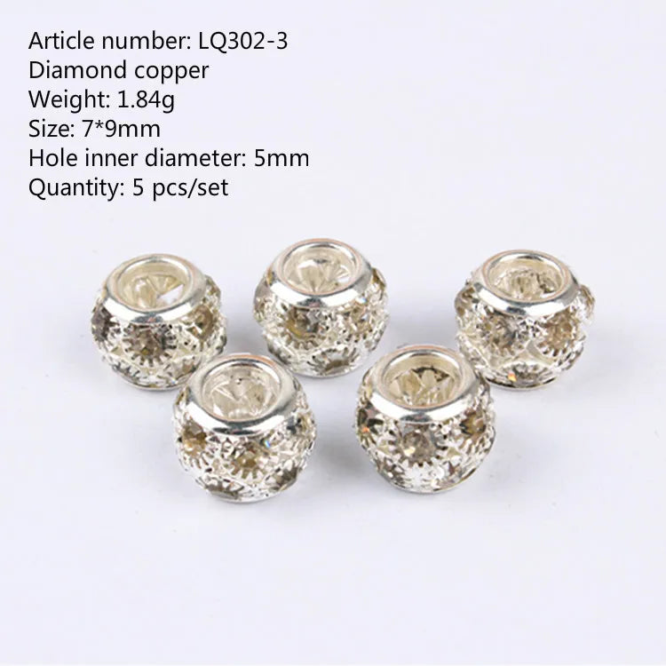 5 Pcs Viking Beads 12 Kinds 5mm Silver Beads for Braiding Dreadlock Hair Decor Cuff Clip Beaded Hair Scrunchies Tibet Bead Tube