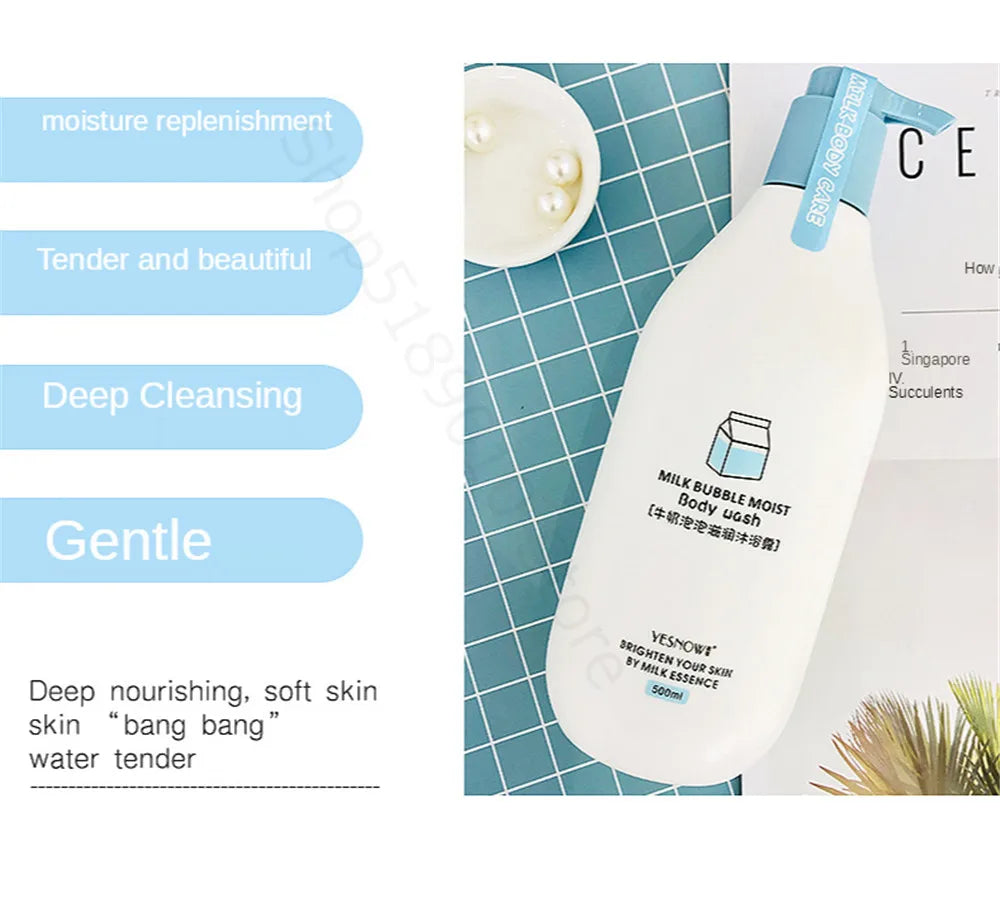 Fruit Fresh Moisturizing Bubble Body Wash 500ml Milk Citrus Peach Avocado Shower Gel Gentle Cleansing Skin Whitening Bath Lotion