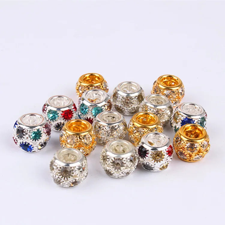 5 Pcs Viking Beads 12 Kinds 5mm Silver Beads for Braiding Dreadlock Hair Decor Cuff Clip Beaded Hair Scrunchies Tibet Bead Tube