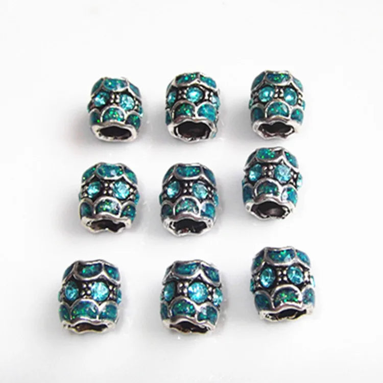 5 Pcs Viking Beads 12 Kinds 5mm Silver Beads for Braiding Dreadlock Hair Decor Cuff Clip Beaded Hair Scrunchies Tibet Bead Tube