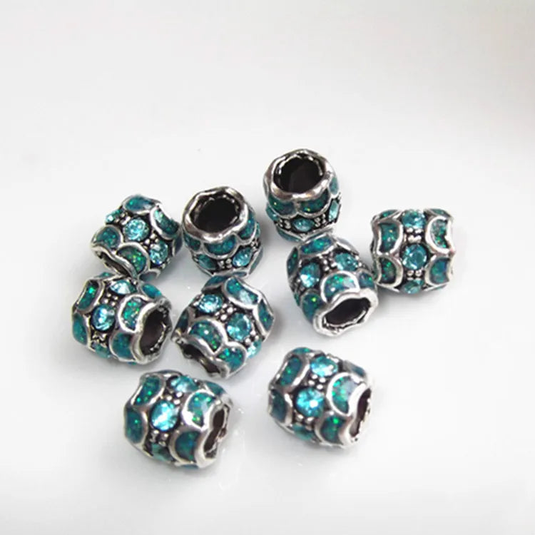 5 Pcs Viking Beads 12 Kinds 5mm Silver Beads for Braiding Dreadlock Hair Decor Cuff Clip Beaded Hair Scrunchies Tibet Bead Tube