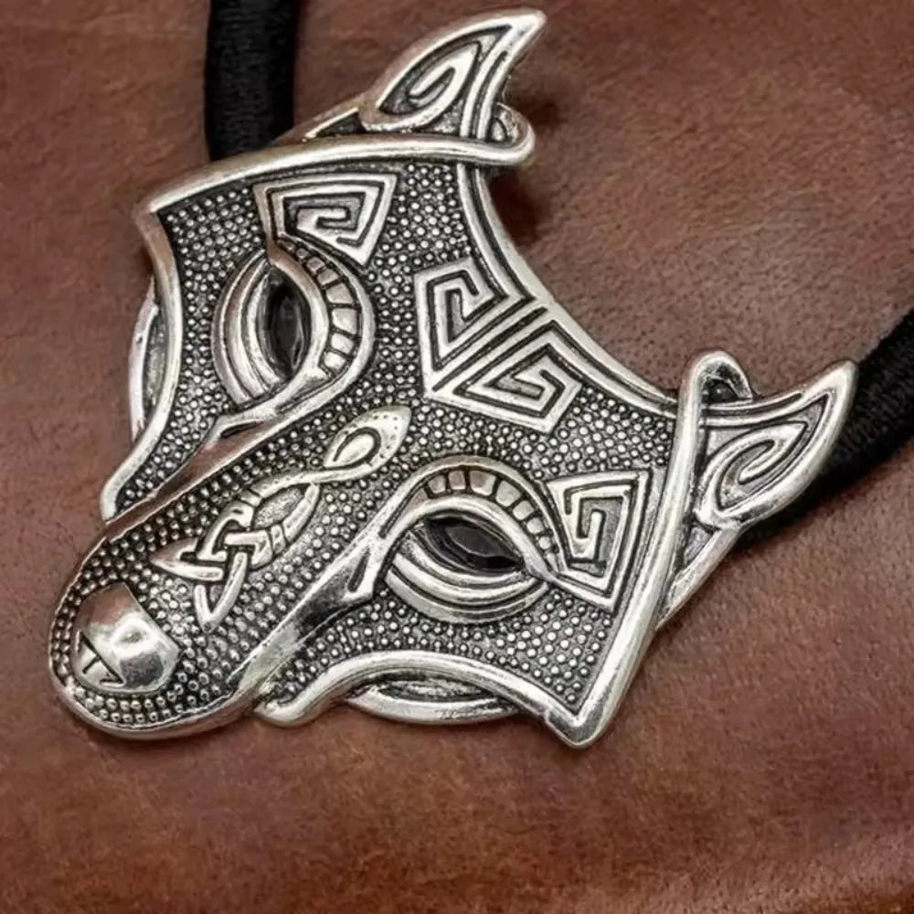 3Colors Vikings Wolf Elastic Hairband Retro Norse Mythology Rope Headband Headwear Hair Accessories for Women