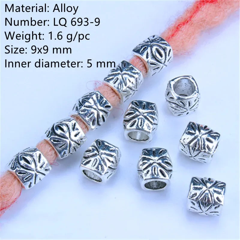 1-5pcs Viking Beard Decorative Beads for Hair Braid Decorations Accessories Needlework Bead Skull Braid Dreadlock Tube Rings