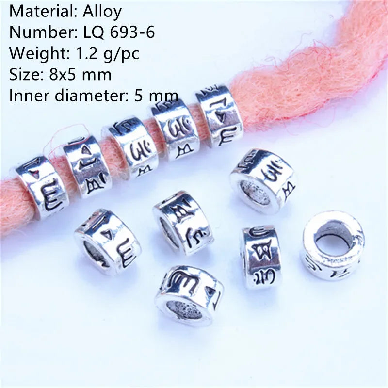 Vintage Braids Dreadlock Beard Beads Cuffs Clips for Hair Rings Adjustable Viking Hair Dread Women Accessories Fashion Jewelries