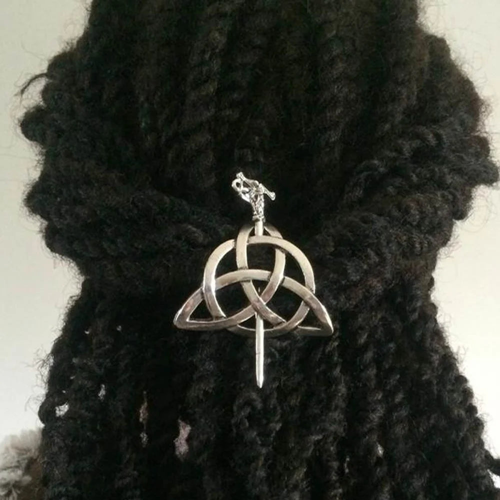 Viking Celtic Crown HairPins Clip Viking Hair Accessories Celtic Knot Hair Barrettes Antique Silver Hair Sticks Irish Hair Decor