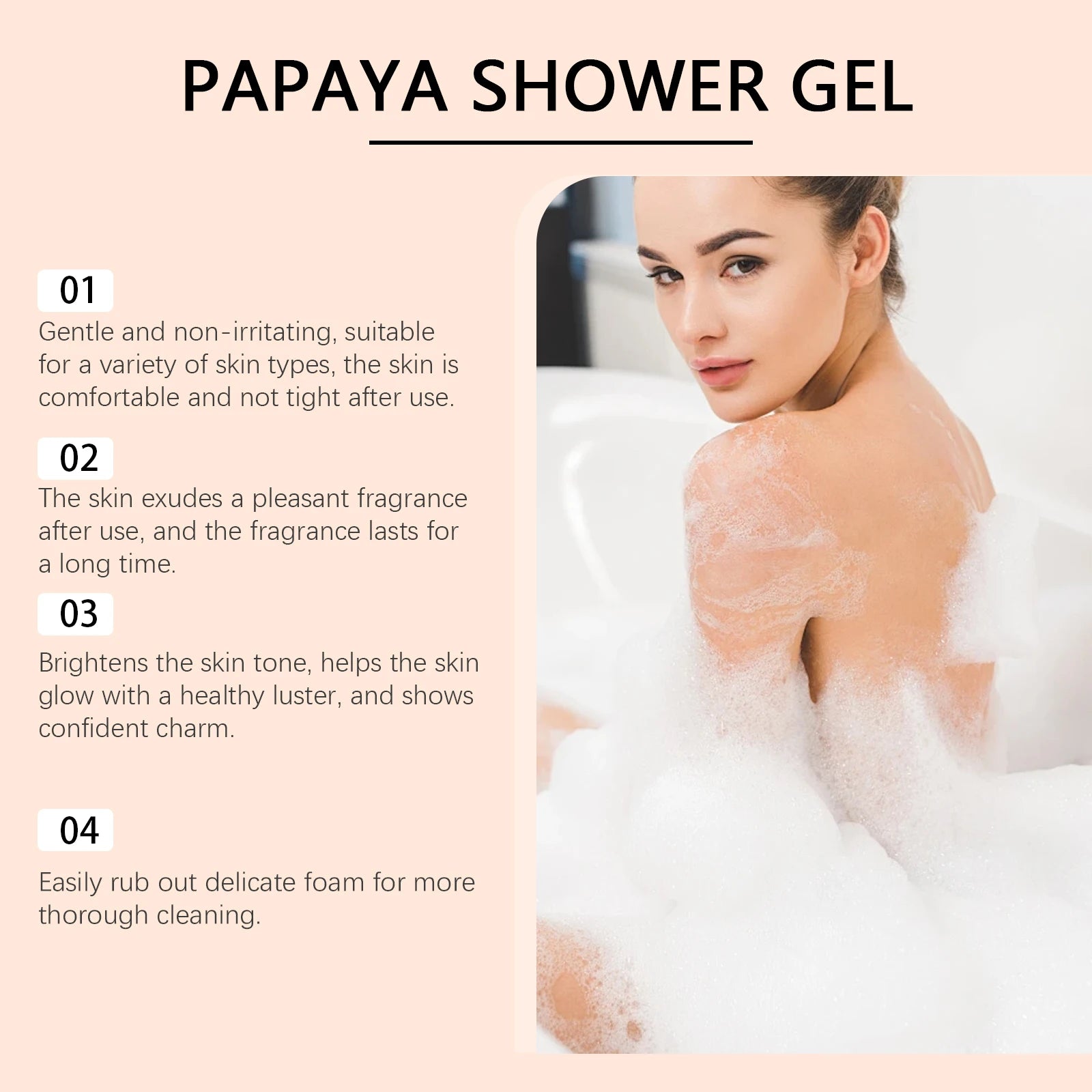 OceAura Papaya Shower Gel – Whitening, Brightening & Moisturizing Body Wash