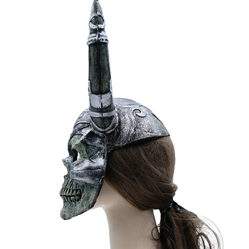 Viking Horned Skull Mask Scary Warrior Skull Mask Horror Skeleton Full Face Mask for Masquerade Themed Parties Halloween Cosplay