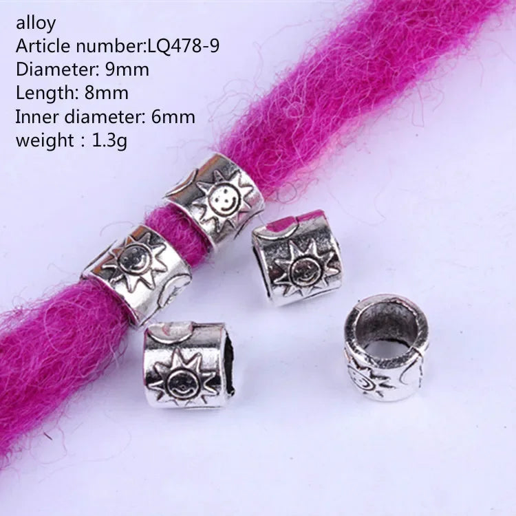 1-5pcs Viking Beard Decorative Beads for Hair Braid Decorations Accessories Needlework Bead Skull Braid Dreadlock Tube Rings