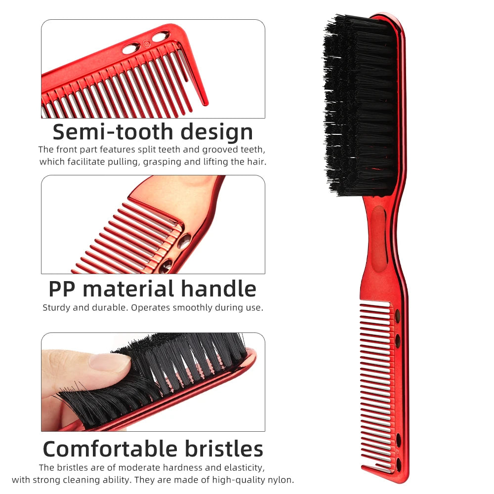 8 Color Barber Beard Comb Two-sided Men's Shaving Brush Beard Brushes Salon Hairdressing Hair Styling Tool