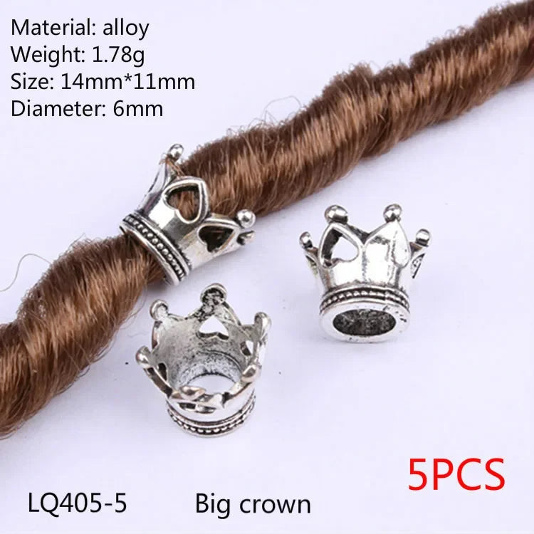 Vintage Braids Dreadlock Beard Beads Cuffs Clips for Hair Rings Adjustable Viking Hair Dread Women Accessories Fashion Jewelries
