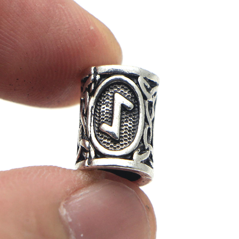24 pcs Viking Runes Set Loose Beads Spacer Beads For Hair Braid Dreadlock Beads DIY Jewelry Making