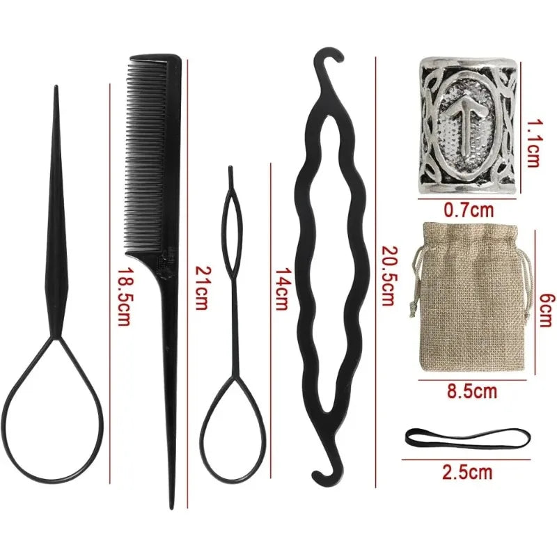 New for Jewellery DIY Pendant Necklace Hair Tool Set ,Beard Beads Set Viking Piece, Viking Beard Beads Nordic Hair Accessories