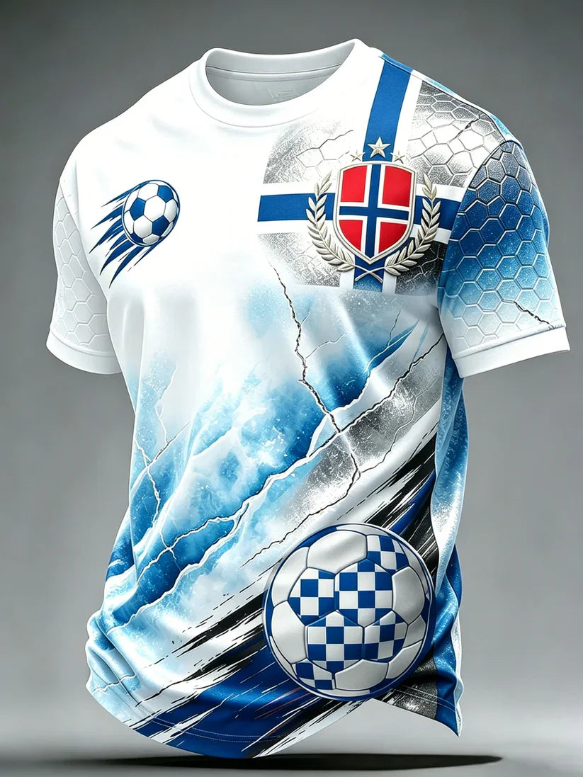 Viking Warrior T-Shirt Vintage Nordic Norsk Lion Emblem Celtic Knot 3d Print Patriotic National Fan Casual Sports Short Sleeve