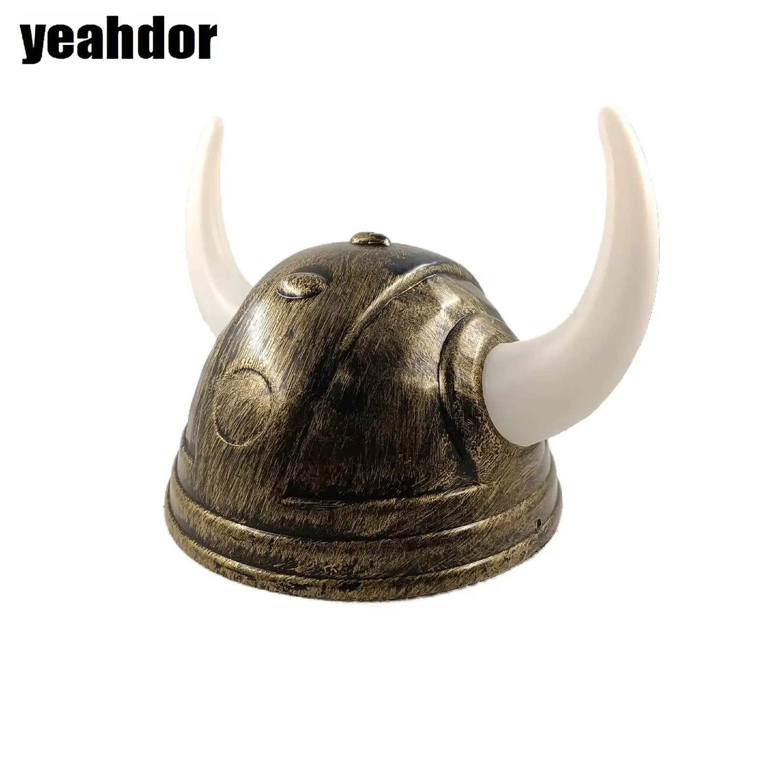 Adult Men Women Viking Horn Hat Helmet with Braids Plastic Medieval Warrior Knight Hat Halloween Cosplay Masquerade Ox Decors
