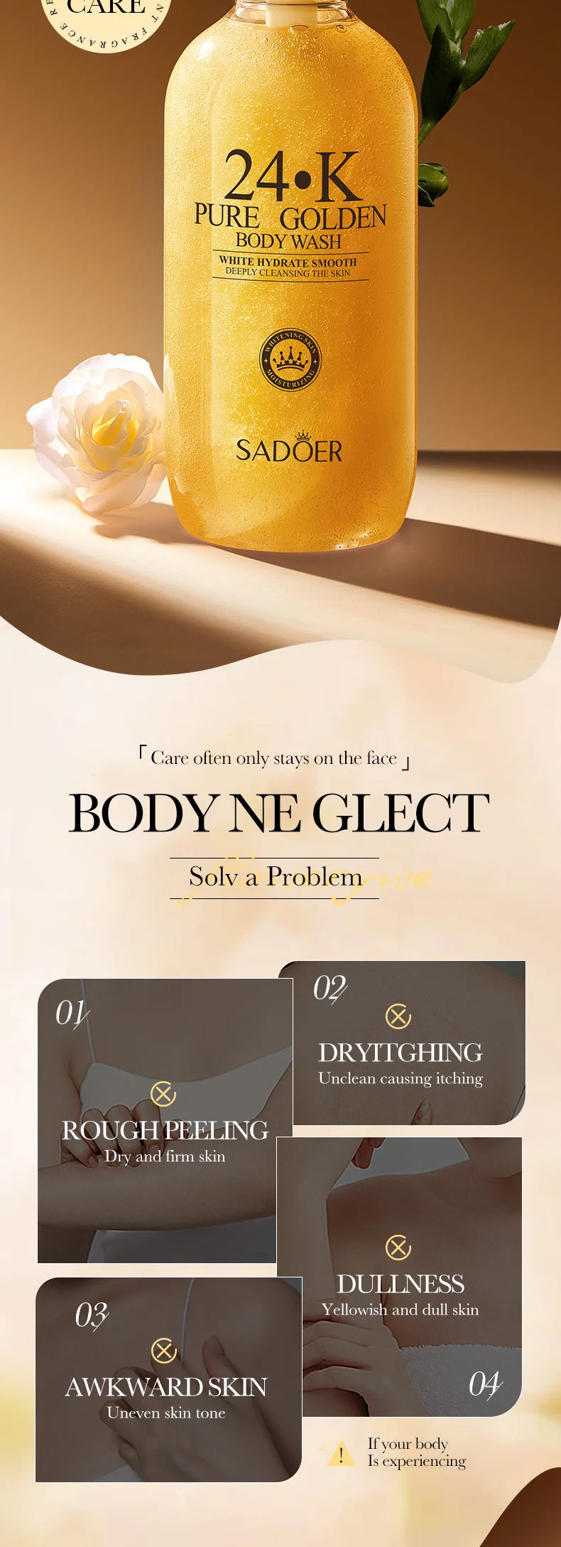 500ml24KPure Gold Body Wash Clean Long Lasting Fragrance Bath Foam Foam Bath Liquid Body Wash Shampoo Moisture Skin Clean