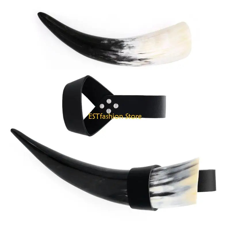Viking Drinking Horn with Leather Holster Set | Beer & Wine Goblet