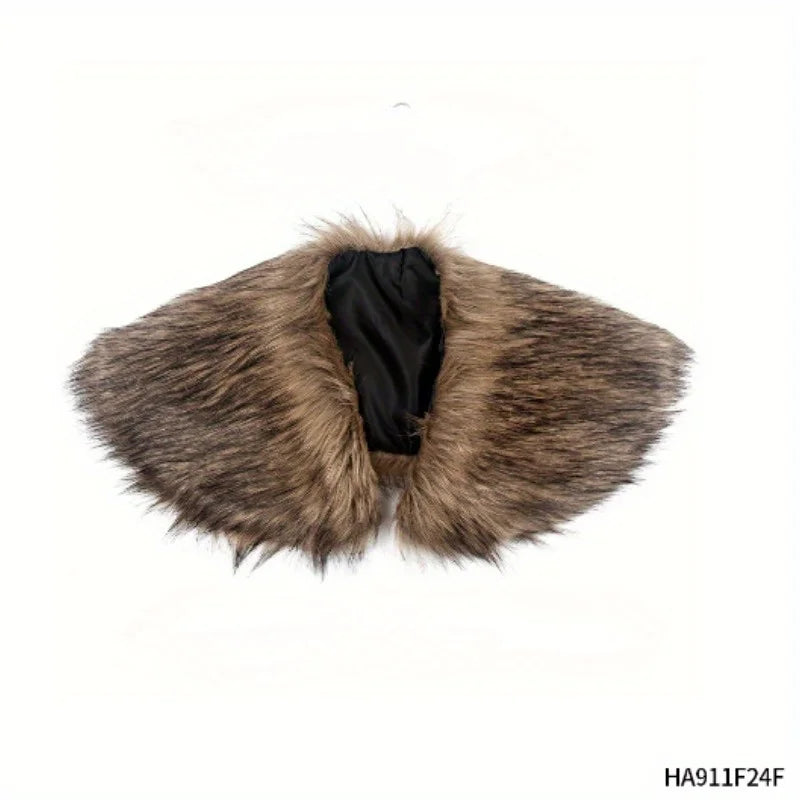 Unisex Viking faux fur cape shawl, warrior cape cosplay costume accessories