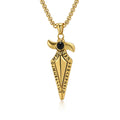 Viking Text Geometric Spearhead Pendants Stainless Steel Men Personalized Fashion Necklaces Jewelry Birthday Gift Souvenir