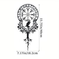 Viking Symbol Metal Wall Art, Black Nordic Decor, Vegvisir Compass Design, Amulet Protection, Meaningful Viking Gift, 15.75in