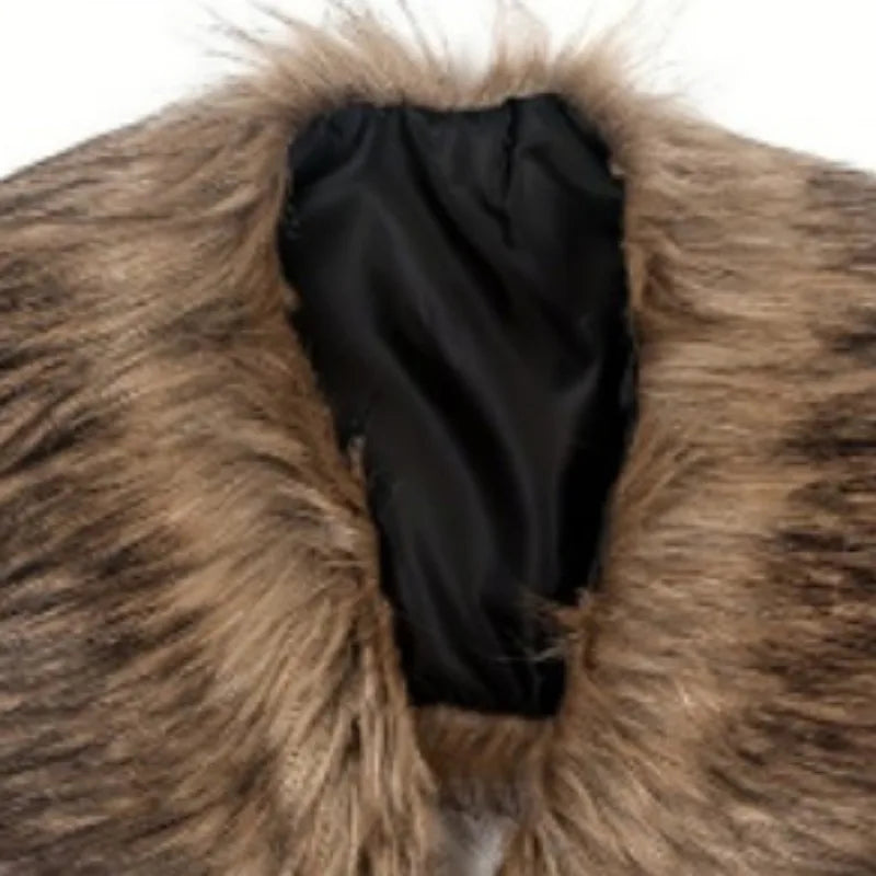 Unisex Viking faux fur cape shawl, warrior cape cosplay costume accessories