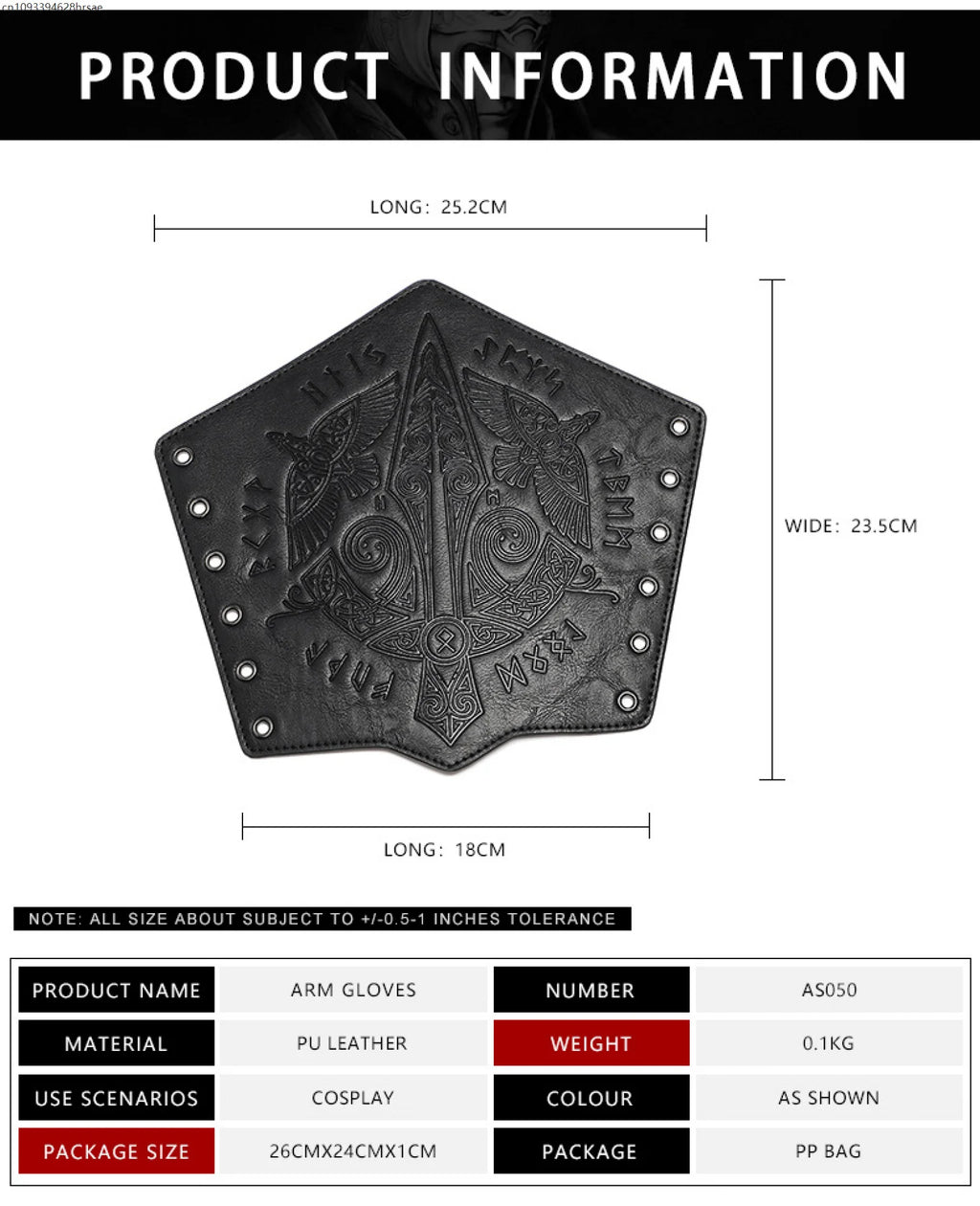 Vintage Wristband Viking Knight Cosplay Gothic Medieval Steampunk PU Leather Halloween Costumes Pirate Wrister Retro Accessory