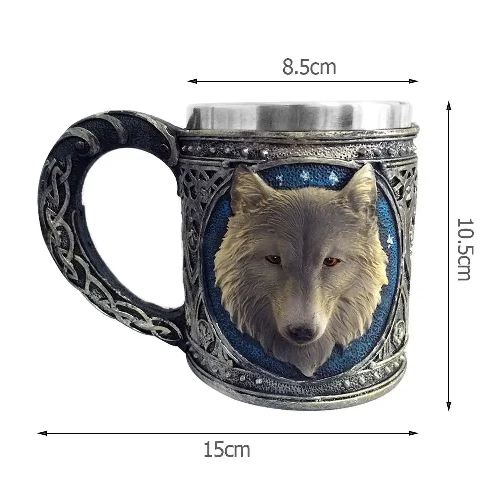 Viking Barrel Beer Mug — Double Wall Insulated Stainless Steel, 500ml