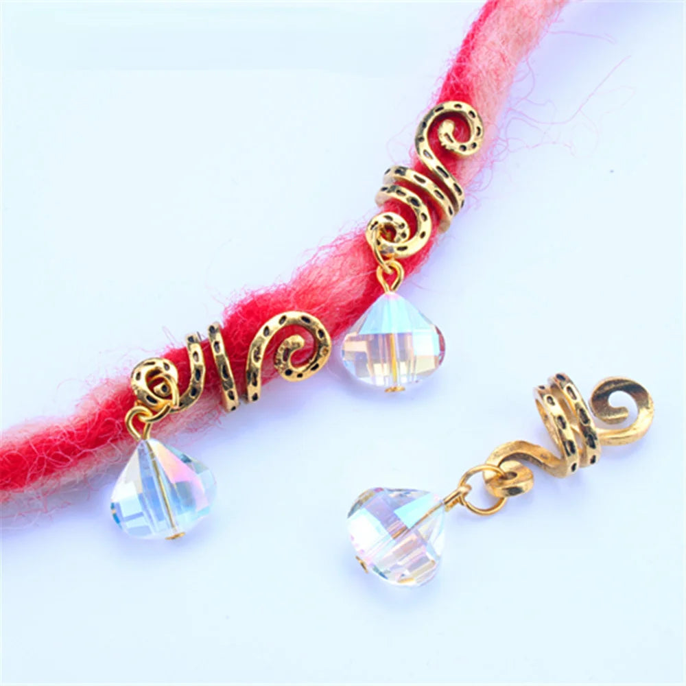 Vintage Braids Dreadlock Beard Beads Cuffs Clips for Hair Rings Adjustable Viking Hair Dread Women Accessories Fashion Jewelries