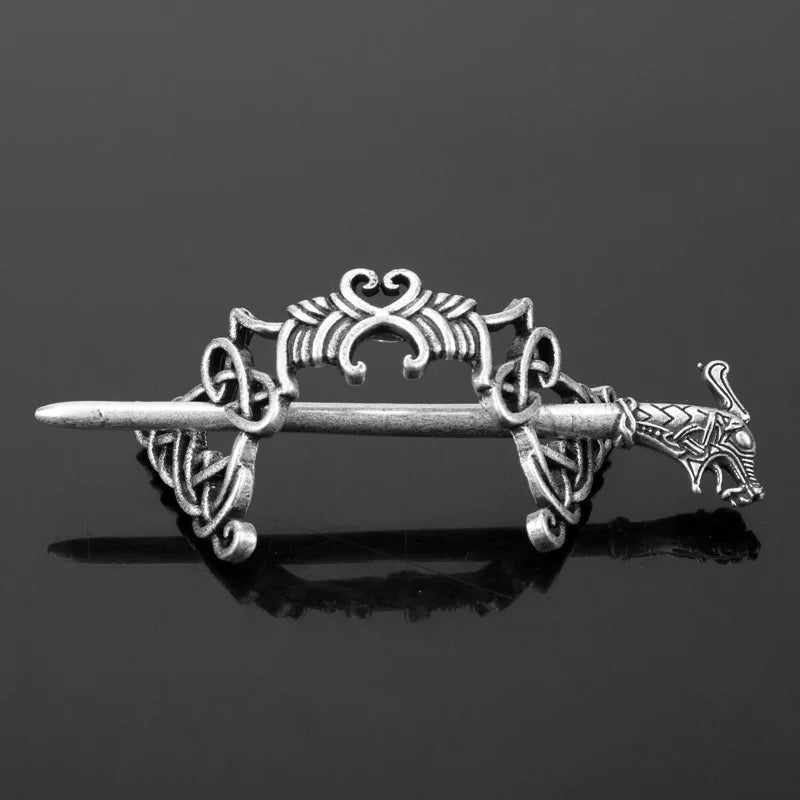 Viking Celtic Crown HairPins Clip Viking Hair Accessories Celtic Knot Hair Barrettes Antique Silver Hair Sticks Irish Hair Decor