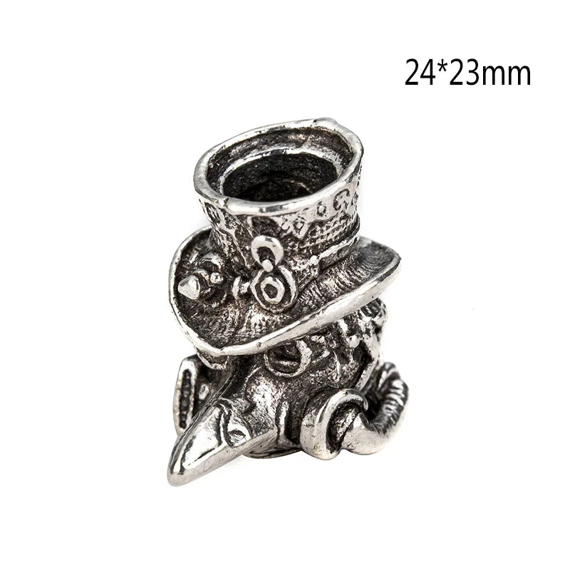 1piece Skull Helmet Viking Rune Big Hole Beads Hair Braid Dreadlock Beard Bead Pendant DIY Bracelet Necklace for Jewelry Making
