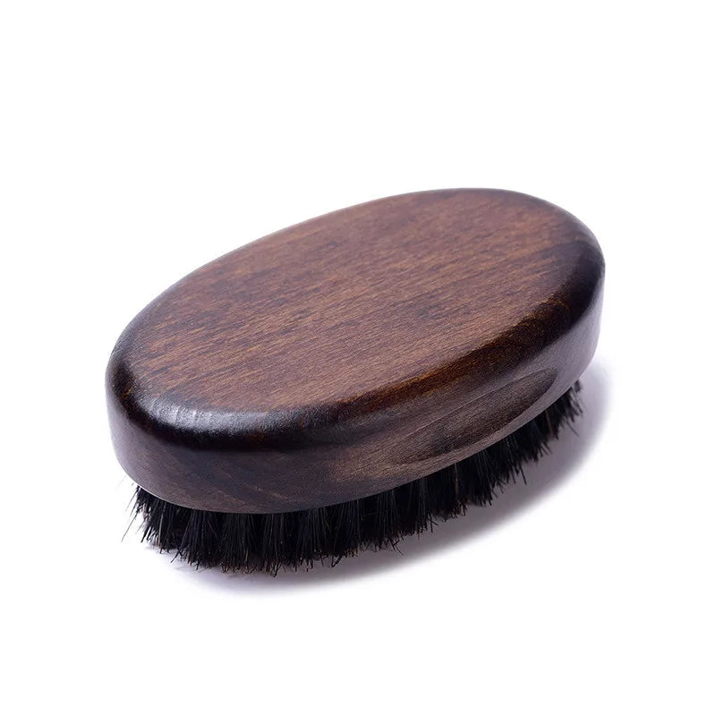 1pcs Boar Bristle Hair Beard Brush Comb for Men, Small Soft Beard Brush, Pocket Travel Men's Wooden Mustache Brush