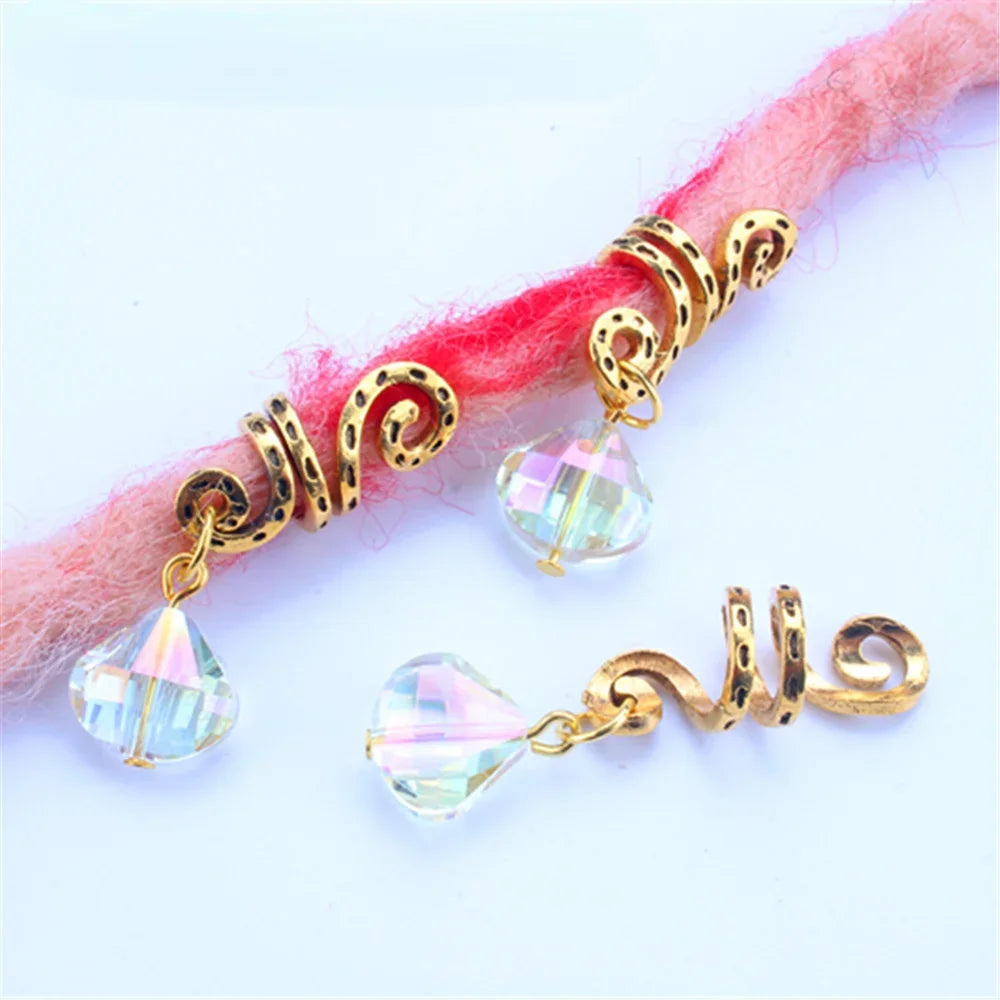Vintage Braids Dreadlock Beard Beads Cuffs Clips for Hair Rings Adjustable Viking Hair Dread Women Accessories Fashion Jewelries