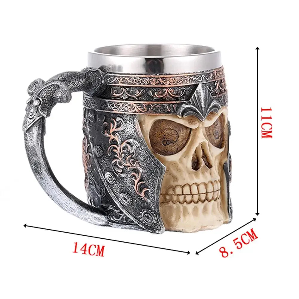 Viking Barrel Beer Mug — Double Wall Insulated Stainless Steel, 500ml