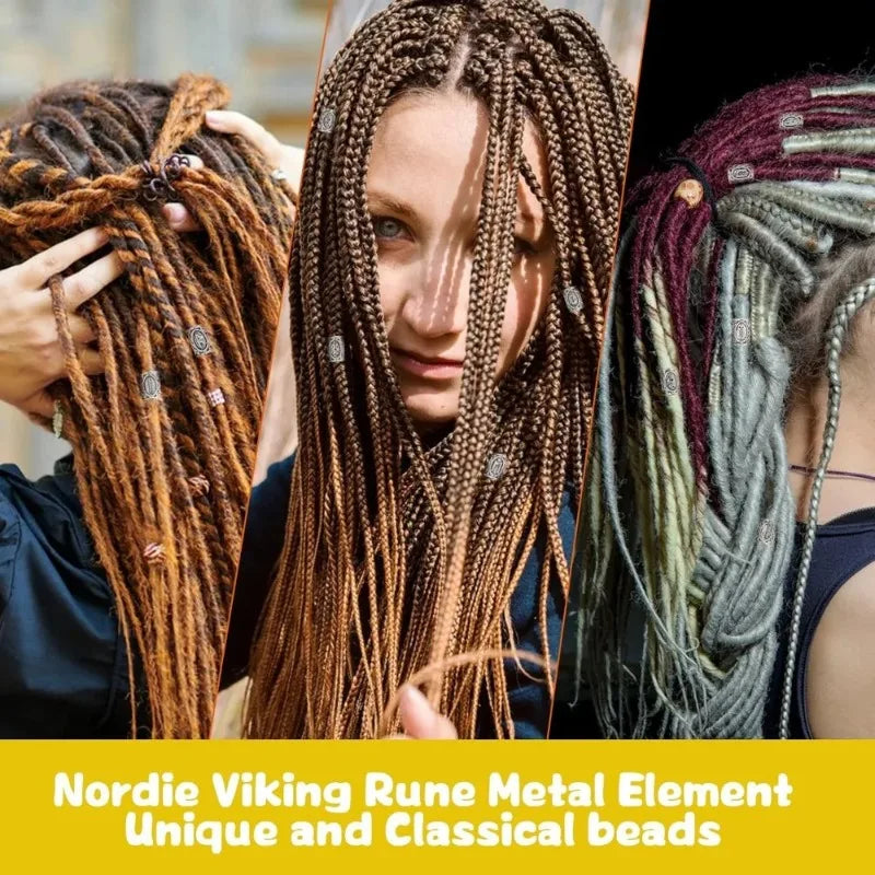 New for Jewellery DIY Pendant Necklace Hair Tool Set ,Beard Beads Set Viking Piece, Viking Beard Beads Nordic Hair Accessories