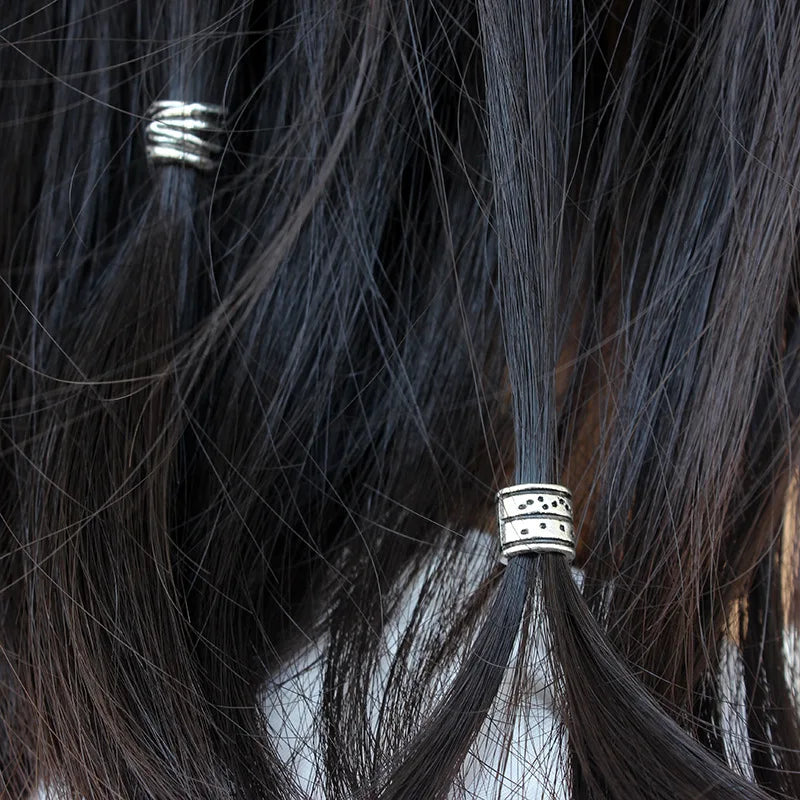 1-5pcs Viking Beard Decorative Beads for Hair Braid Decorations Accessories Needlework Bead Skull Braid Dreadlock Tube Rings